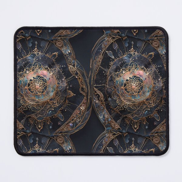 Item preview, Intricate Artistic Mandala With Golden Details on Dark Backdrop designed and sold by CoolPixels.