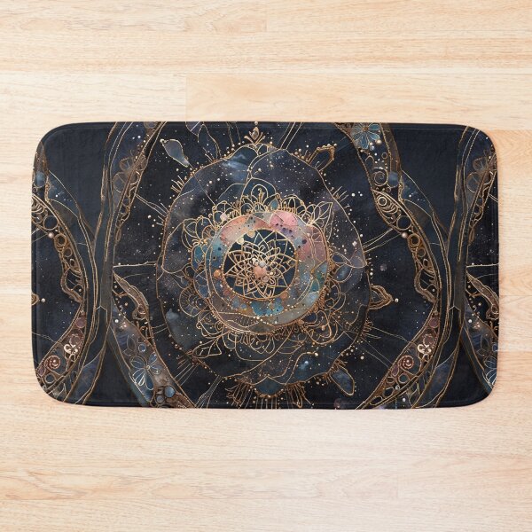 Item preview, Intricate Artistic Mandala With Golden Details on Dark Backdrop designed and sold by CoolPixels.