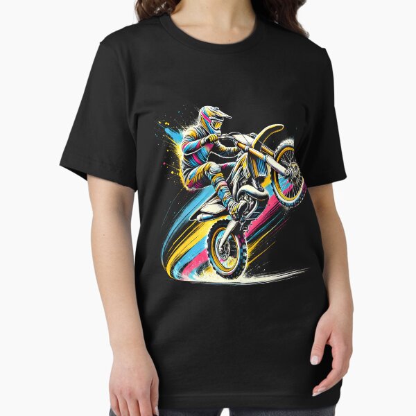 Item preview, Colorful Dirt Bike Rider Retro Motorcycle Motocross designed and sold by Kimberley King Art  King Art.