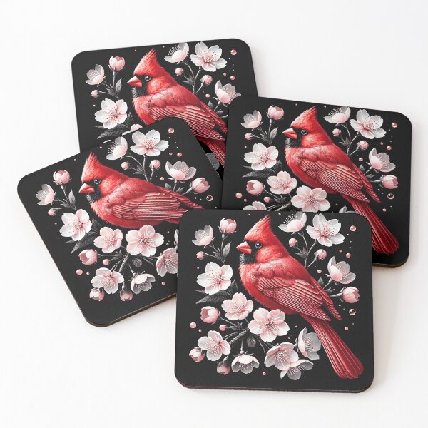 Item preview, Red Cardinal Cherry Blossom Floral Birdwatching Birding Bird Lover designed and sold by Kimberley King Art  King Art.
