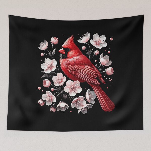 Item preview, Red Cardinal Cherry Blossom Floral Birdwatching Birding Bird Lover designed and sold by Kimberley King Art  King Art.