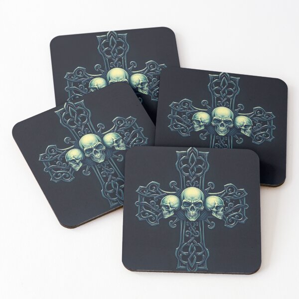 Item preview, Cross with three Skulls designed and sold by TheDarkVault.
