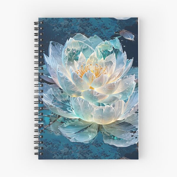 Item preview, Elegant Illuminated Glass Lotus Flowers in Nighttime Artistic Fantasy Setting designed and sold by CoolPixels.