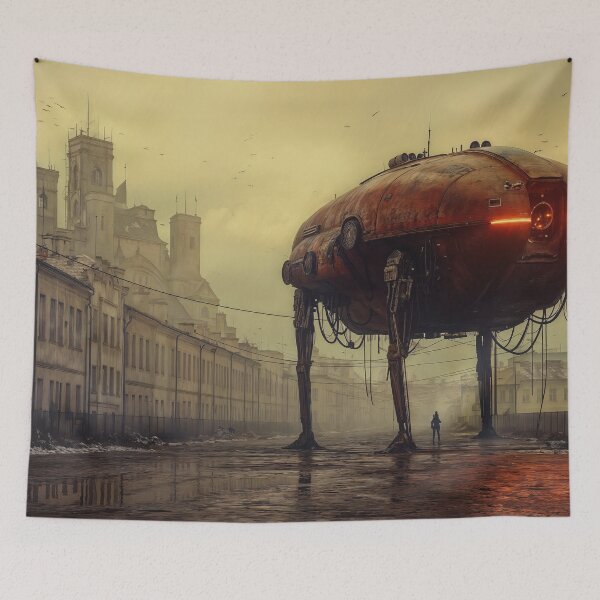 Item preview, utopia punk futuristic foggy town machines robotics european Poland | dejco.art designed and sold by dejco.art.