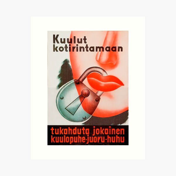 Vista previa del artículo con la obra «Cartel de propaganda bélica finlandesa», diseñado y vendido por Vintagewave.