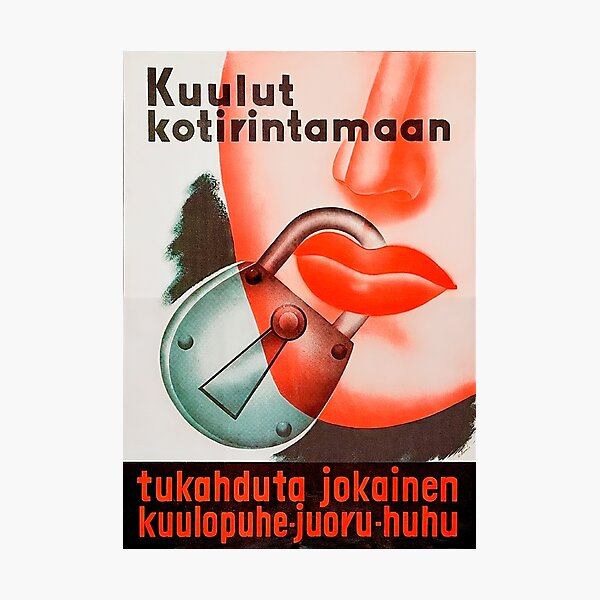 Vista previa del artículo con la obra «Cartel de propaganda bélica finlandesa», diseñado y vendido por Vintagewave.
