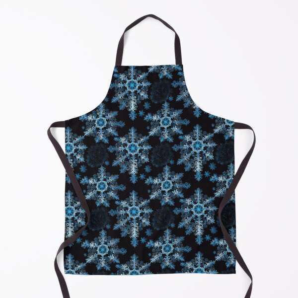Item preview, Intricate Blue and White Snowflakes on Black Background, Winter-Themed Pattern designed and sold by CoolPixels.