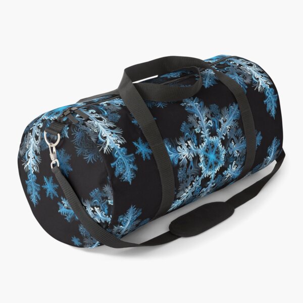 Item preview, Intricate Blue and White Snowflakes on Black Background, Winter-Themed Pattern designed and sold by CoolPixels.