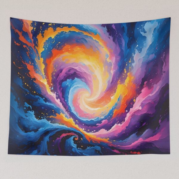 Item preview, Colorstorm Vortex Wall Art – Modern Impressionist Swirl Print, Vibrant Abstract Gift for Women designed and sold by naivnoia.