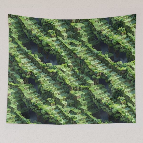 Item preview, Infinite staircase made of moss-covered bricks designed and sold by CoolPixels.