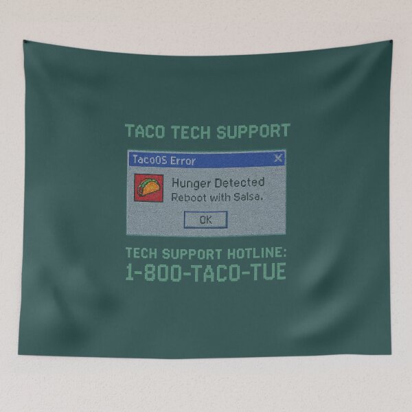 Item preview, Taco Tech Support – Retro Pixel Art Error Screen Design designed and sold by Bratak.