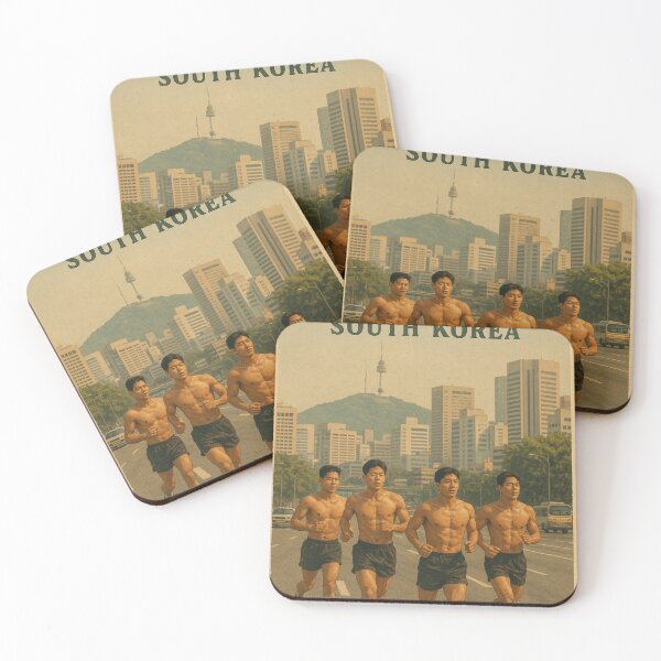 Item preview, Seoul South Korea – Shirtless Korean Men Runners Beneath Namsan Seoul Tower designed and sold by Aryabek.
