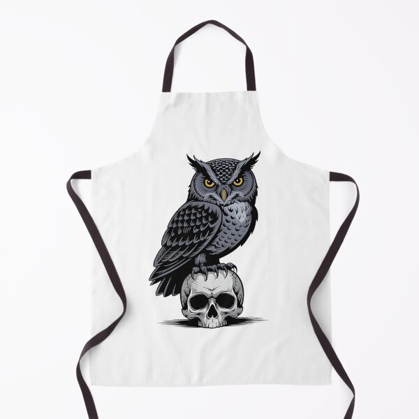 Item preview, Gothic Owl on Skull with Bright Yellow Eyes 2 designed and sold by BirdsnStuff.