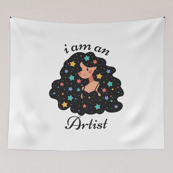 Item preview, I am an Artist - Dreamy Girl with Stars in Her Hair designed and sold by Tulip Creators .