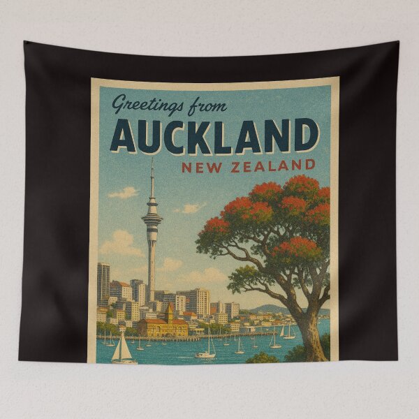 Item preview, Auckland New Zealand – Sky Tower and Pohutukawa View designed and sold by Aryabek.