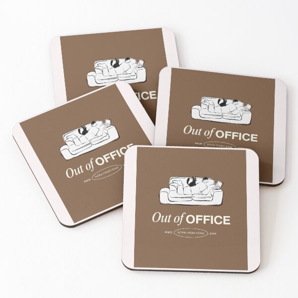 Item preview, Out of Office – Funny Work From Home Cat & Sofa Vibes | Brown Aesthetic Wall Art designed and sold by SmolSummer.Homie.