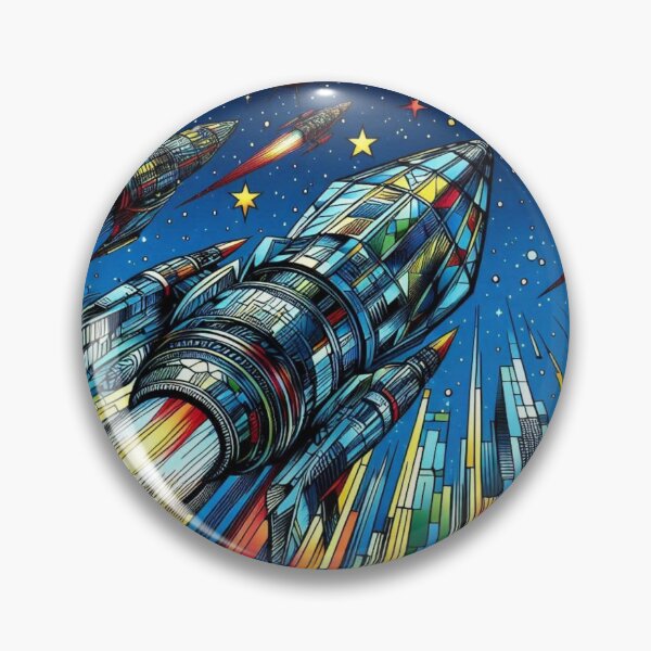 Artikelvorschau, Raumschiff- und Weltraumdesign im Buntglasstil entworfen und verkauft von Dogandesighn.