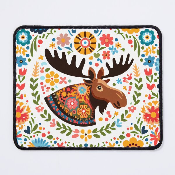 Item preview, Scandinavian Folk Art Moose by heidiannemorris ©️ designed and sold by FOLK ART FUSION by heidiannemorris.