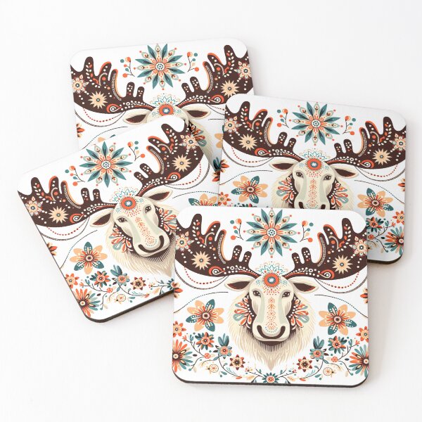 Item preview, Scandinavian Folk art - Marvin the Moose Head  designed and sold by FOLK ART FUSION by heidiannemorris.