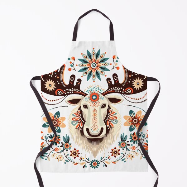 Item preview, Scandinavian Folk art - Marvin the Moose Head designed and sold by FOLK ART FUSION by heidiannemorris.