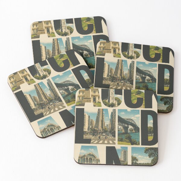 Item preview, Auckland New Zealand – Landmark Photo Typography Collage designed and sold by Aryabek.