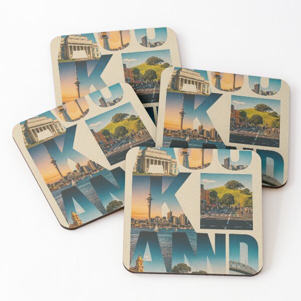 Item preview, Auckland Scenic Collage – Sunset Views and City Icons designed and sold by Aryabek.