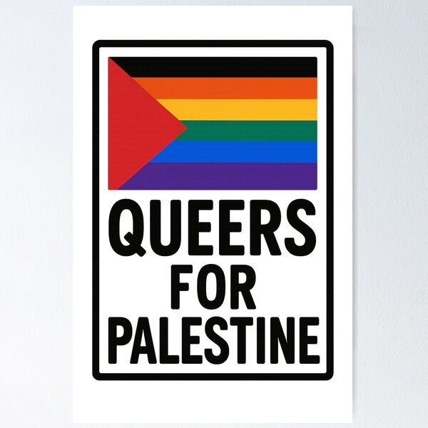 Item preview, Queers for Palestine – LGBTQ Flag Statement designed and sold by Aryabek.