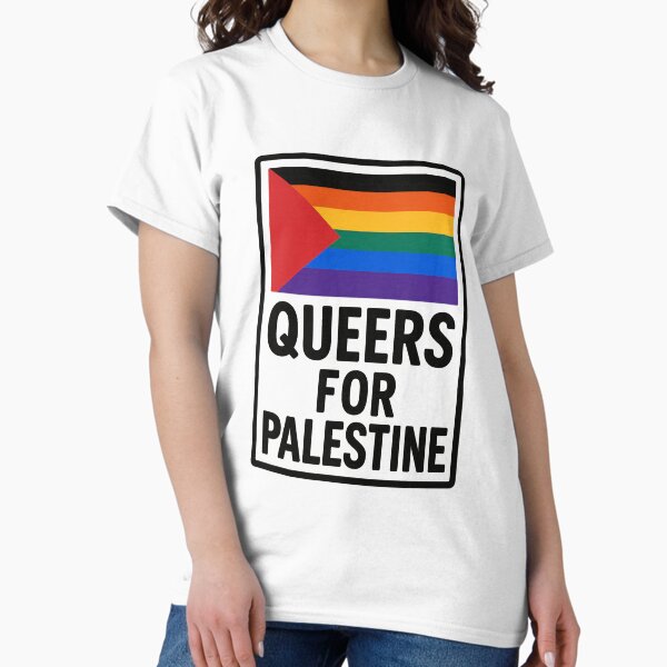 Item preview, Queers for Palestine – LGBTQ Flag Statement designed and sold by Aryabek.