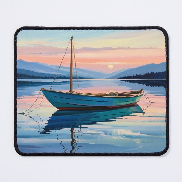 Item preview, Lifestyle Hub: Serene Boat On Calm Water designed and sold by M&M Lifestyle Hub.