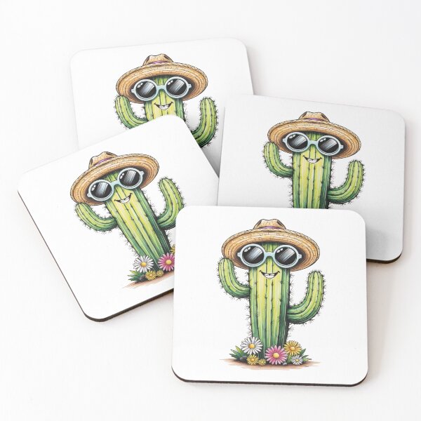 Item preview, Cactus with Sunglasses designed and sold by PinkiPop Studio.