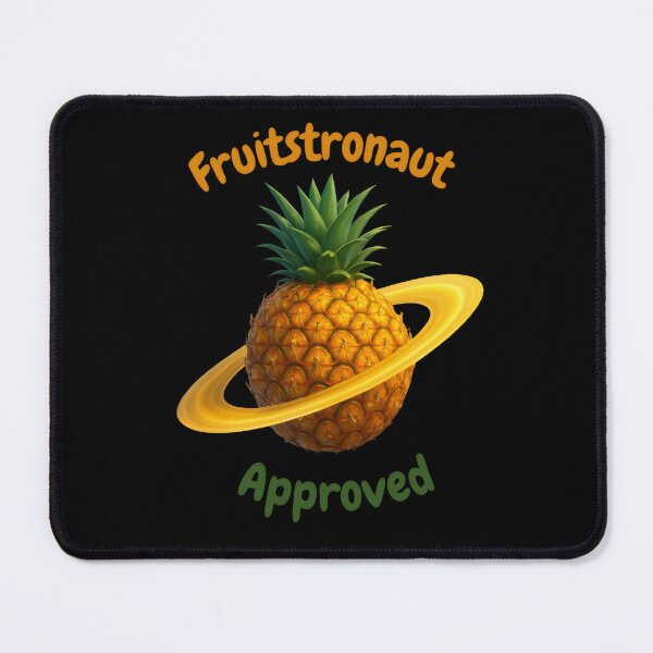 Item preview, Fruitstronaut Approved. Surreal pineapple designed as a planet with golden Saturn-like rings, tropical fruit floating in outer space with a fantasy cosmic concept designed and sold by Maryna_Reine.