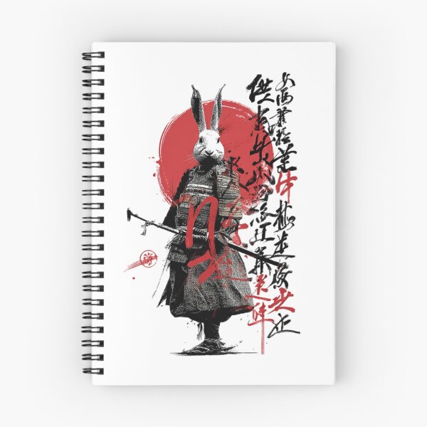 Item preview, Kanji Calligraphy Rabbit Samurai Bunny designed and sold by RockFireMerch.