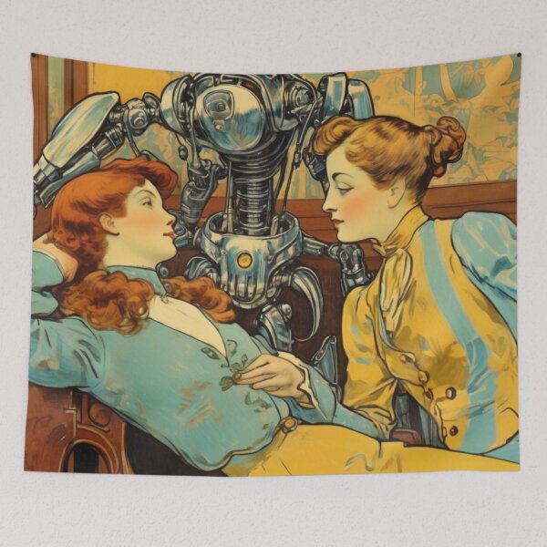 Item preview, Robot Love Art Illustrations from the 1800s | #1 designed and sold by NickWhittleArt.