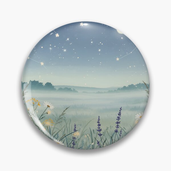 Item preview, Starry Countryside Night | Watercolor Nature Dream designed and sold by Simple_Lines2025.