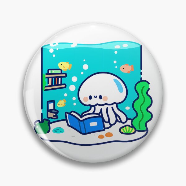 Item preview,   A little jellyfish enjoying a cozy reading time at home designed and sold by Elinotes.