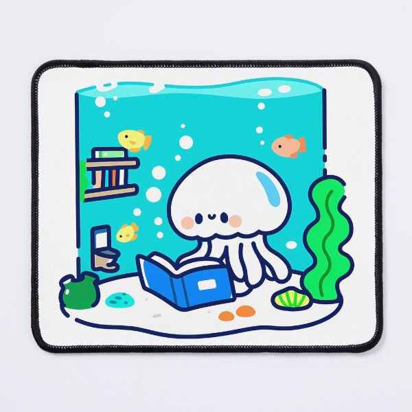 Item preview,   A little jellyfish enjoying a cozy reading time at home designed and sold by Elinotes.