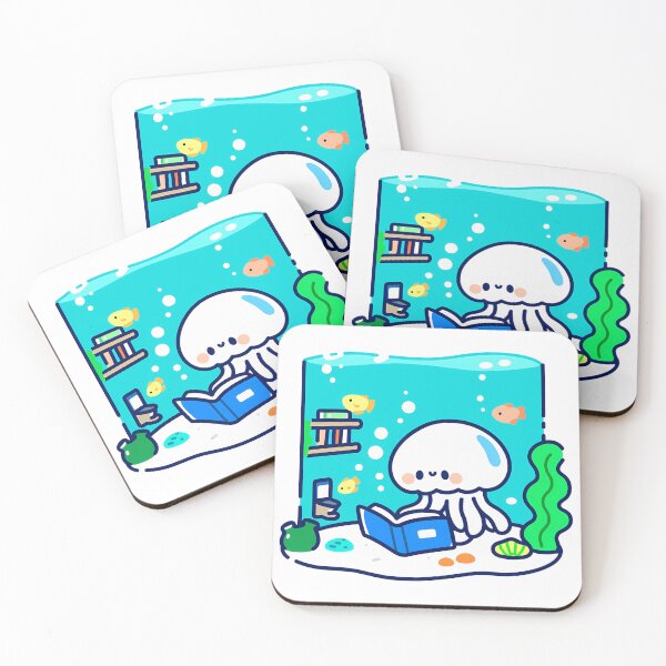 Item preview,   A little jellyfish enjoying a cozy reading time at home designed and sold by Elinotes.