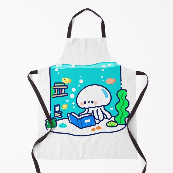 Item preview, A little jellyfish enjoying a cozy reading time at home designed and sold by Elinotes.