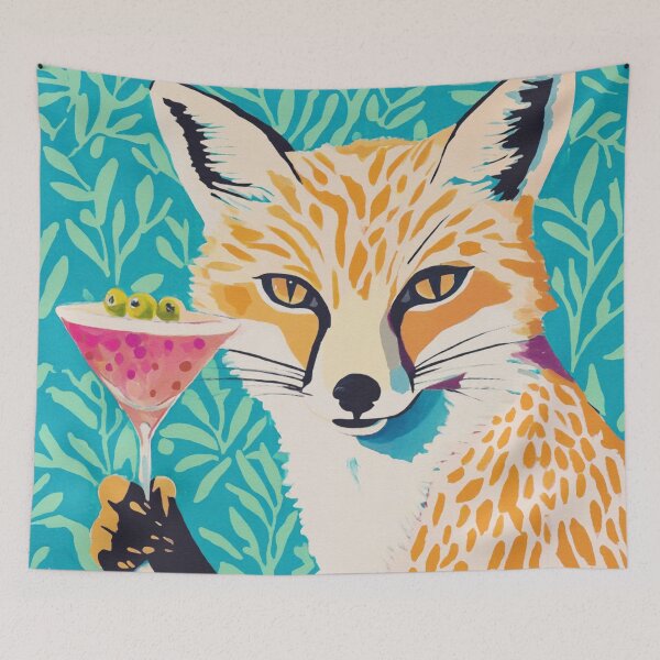 Item preview, Whimsical 60ies Fox with a Martini designed and sold by UtArt.