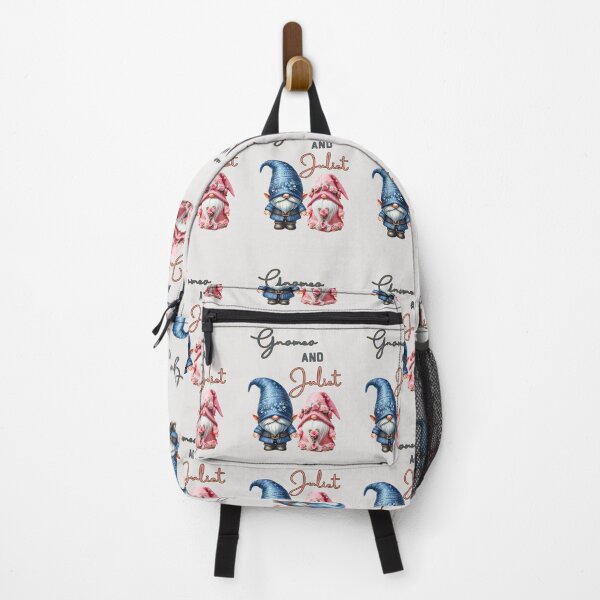 Item preview, Gnomeo and Juliet, romantic, floral, pink and blue designed and sold by Coolparrotgirl.