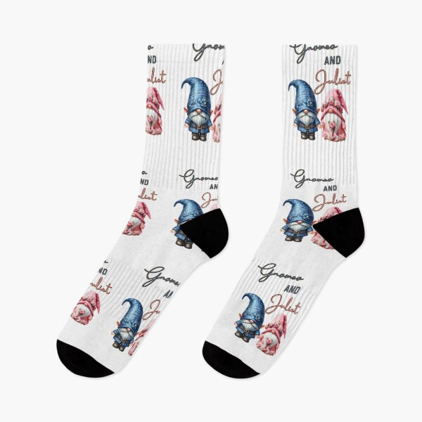 Item preview, Gnomeo and Juliet, romantic, floral, pink and blue designed and sold by Coolparrotgirl.