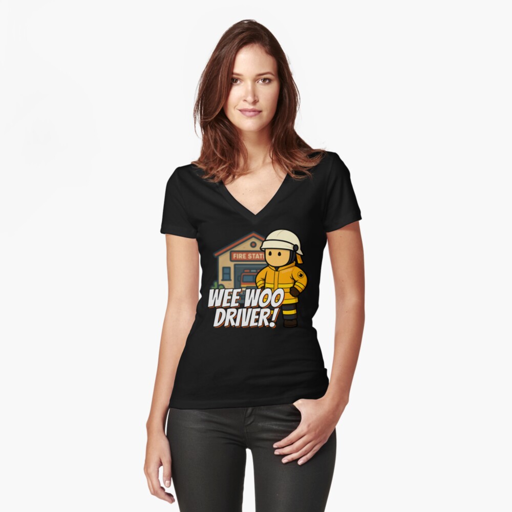 Item preview, Fitted V-Neck T-Shirt designed and sold by Flashover.