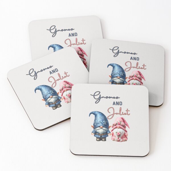 Item preview, Gnomeo and Juliet, romantic, floral, pink and blue designed and sold by Coolparrotgirl.