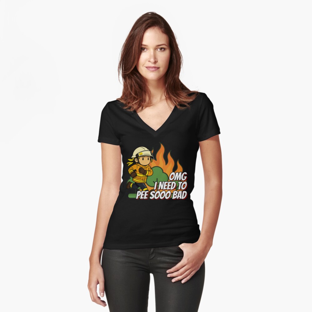 Item preview, Fitted V-Neck T-Shirt designed and sold by Flashover.