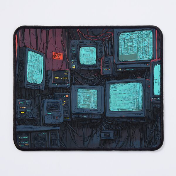 Item preview, Cyberpunk Art: Hacker's Neon Den designed and sold by bapupa.