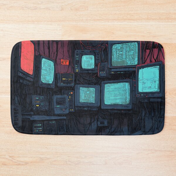 Item preview, Cyberpunk Art: Hacker's Neon Den designed and sold by bapupa.