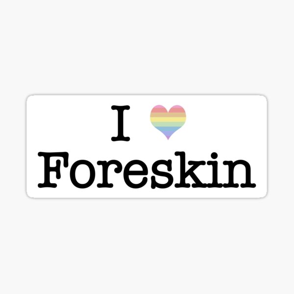 I Heart Foreskin (Pastel Rainbow) Sticker