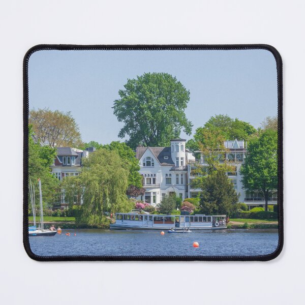 Item preview, Villas on the Outer Alster with Alster steamer in spring, Hamburg, Germany designed and sold by Torsten  Krüger.