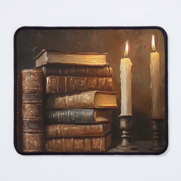 Item preview, Dark Academia Aesthetic Art: Candlelit Leather Study designed and sold by bapupa.