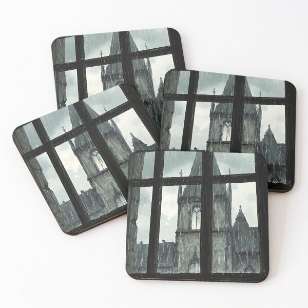 Item preview, Dark Academia Aesthetic Art: Rainy Gothic View designed and sold by bapupa.